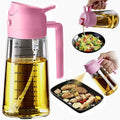 Product Title  400ml Glass Oil Dispenser Bottle with Handle – Leakproof Olive Oil Pourer & Spray Bottle (Pink)